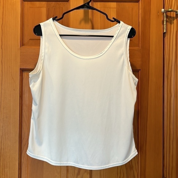 Alfred Dunner Sheer Floral Button Up Blouse with White Tank Top Size 14 - Picture 4 of 6